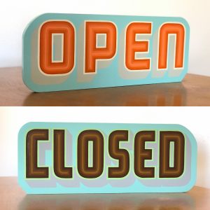 Hand painted OPEN/CLOSED sign