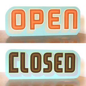 Hand painted OPEN/CLOSED sign
