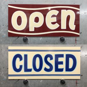 OPEN/CLOSED sign for Just Right